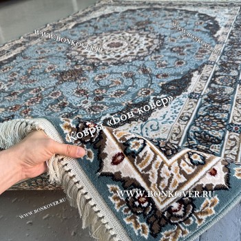 Ковер Для Гостиной Медальон Голубой Дизайн 30319