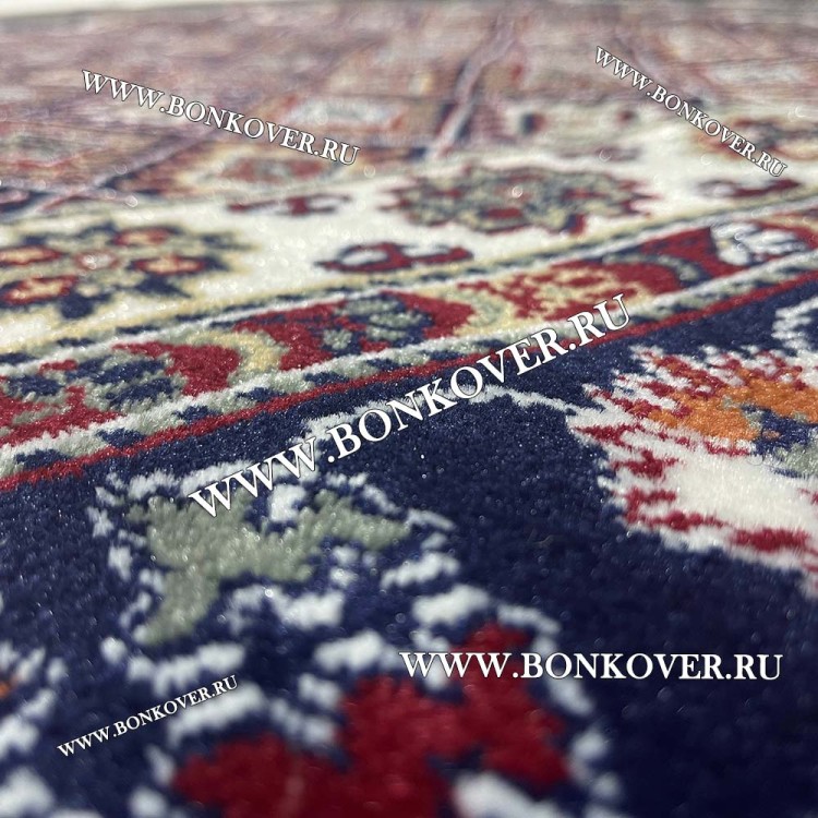 Ковер с восточным орнаментом Дизайн 02 Синий Прямоугольный