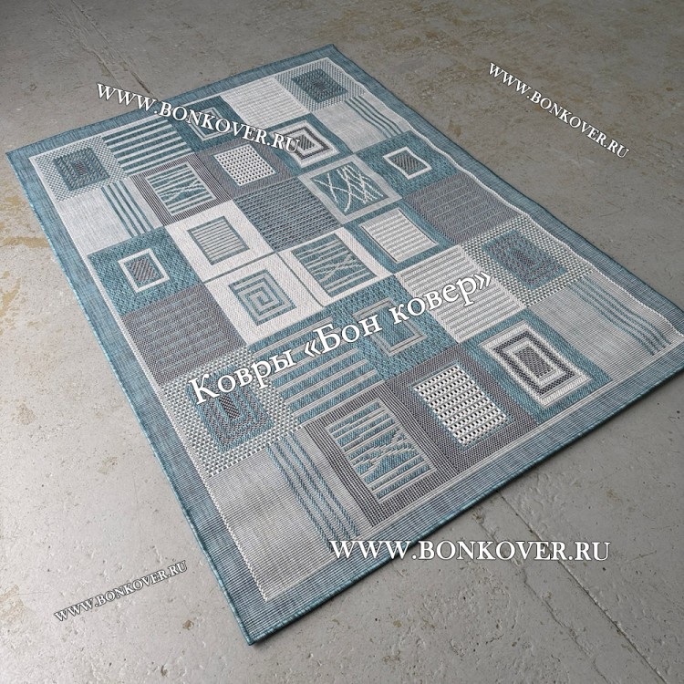 Безворсовый Ковер Дизайн 30818 Голубой